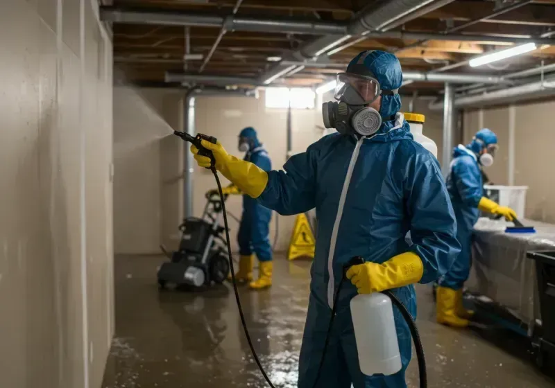 Basement Sanitization and Antimicrobial Treatment process in Canyon Day, AZ