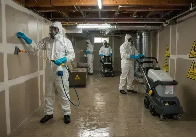 Basement Moisture Removal and Structural Drying process in Canyon Day, AZ